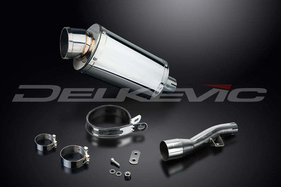 Silenciador de escape Yamaha XT250 08-22 Delkevic Slip On SS70 9" acero inoxidable ovalado Foto 3 de 4
