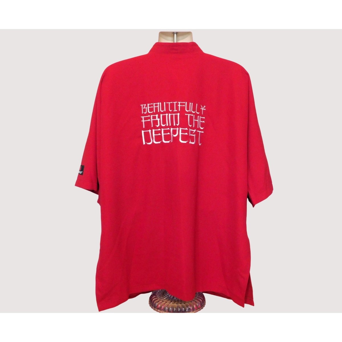 miyuneko☆ Zune ZX Kimono Unisex Large Red Embroidery Painted Short