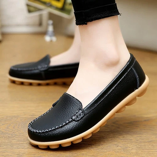 Women's Genuine Leather Casual Shoes Flat Loafers Non-slip loafers size 4.5 - 12 - Picture 2 of 60