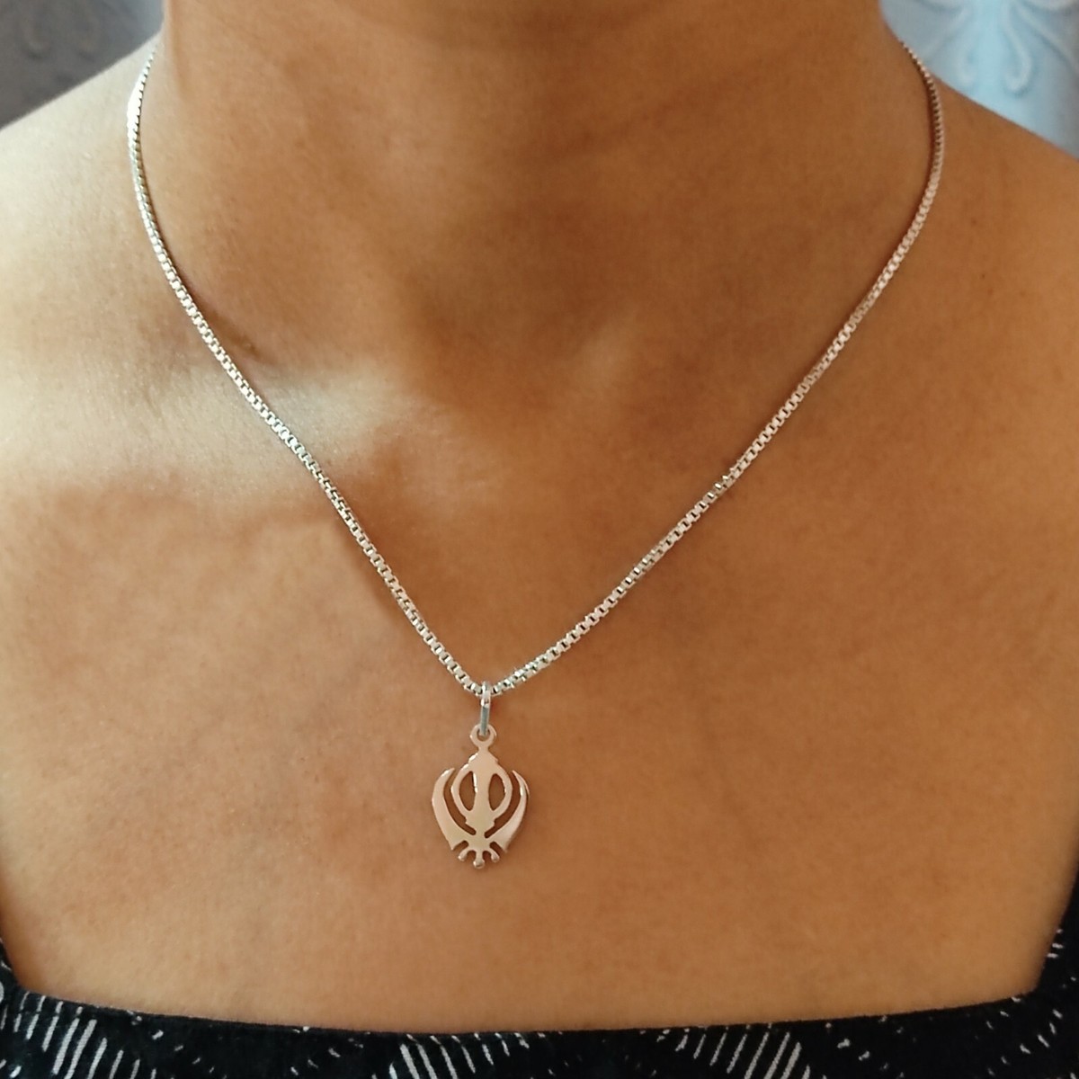 Sterling Silver Khanda Pendant handmade Punjabi Sikh Khalsa