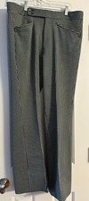 Vintage 1970s Golfing / Disco Flared Bottom Geen Check Custom Pants, 34 x 31