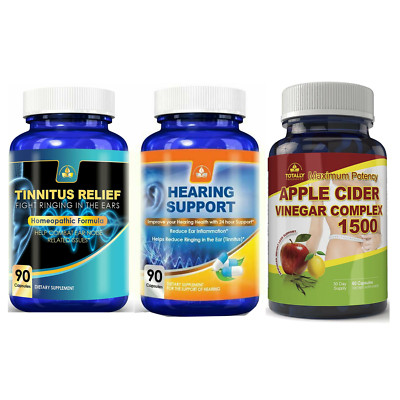 Apple Cider Vinegar Weight LossTinnitus Relief & Hearing Support Capsules Combo