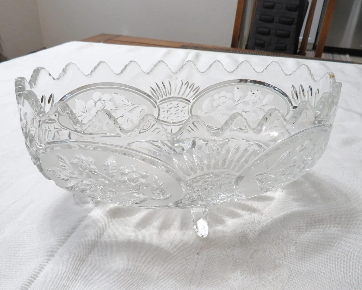 Cut Glass Serving Bowl In Vintage Cut Glass for sale | eBay