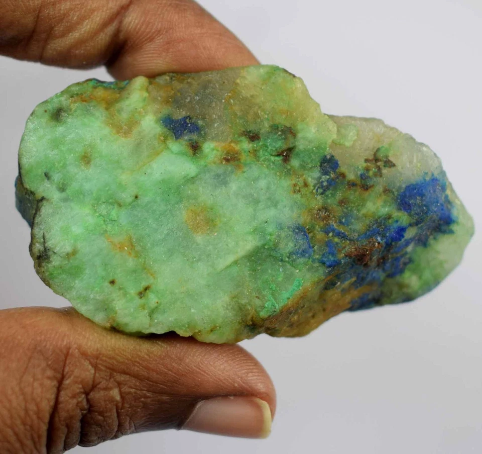 Azurita natural malaquita 186,45 quilates piedras preciosas curación áspera colección espécimen Foto 4 de 4