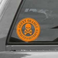 AGENT ORANGE SPRAYED & BETRAYED ROUNDEL VINYL DECALS