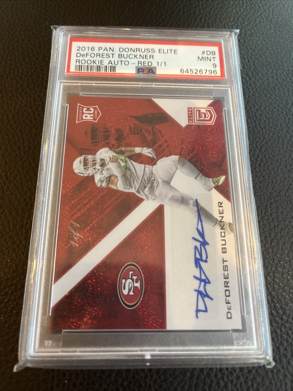 DeForest Buckner Panini Donruss Elite Rookie Autograph #DB Red 1/1