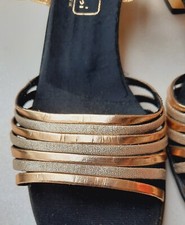 Scarpe sandali, chic, colore oro/argento, ottima lucentezza, modello Rossi, numero 38