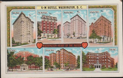 Washington D.C. Hotels Multi View Heart of the Nation UNP WB Postcard