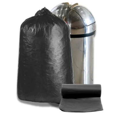 Plasticplace 55-60 Gallon High Density Trash Bags - Black, Case of 100 Bags