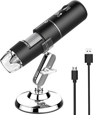Wireless Digital Smart Microscope  USB HD Inspection Camera 50x - 1000x - Black
