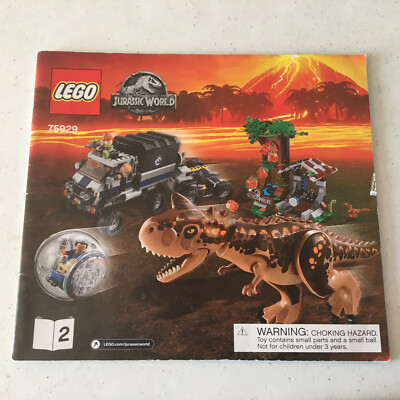N Manual Only LEGO 75929 Carnosaurus Gyrosphere Escape MANUAL 1 & 2