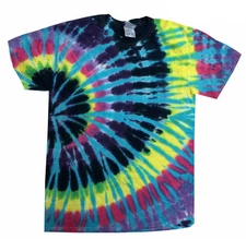 Tie Dye T-Shirts Multi-Color Flashback Kids & Adult Sizes Cotton Colortone