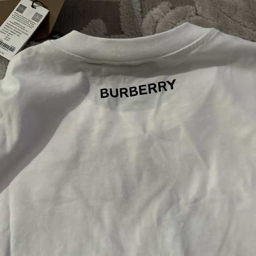 Authentic NEW BURBERRY Women's White CARRICK EKD Print Oversized T-Shirt XS S-M - Picture 14 of 14