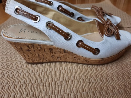 Nickels Ajax Cork Slingback Wedge Heel Sandle Open Toe Women's Sz 6½ M 6.5 M EUC - Picture 12 of 24