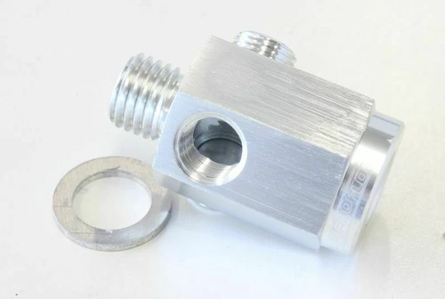 Aeroflow M12 X 1.5 Extension With 1/8" NPT Port Silver AF810-M12-02S