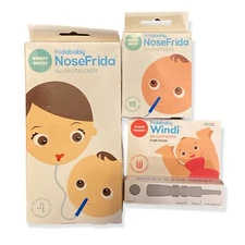 NoseFrida Lot by Fridababy The SNOTSUCKER, box of filters, windi, nose frida