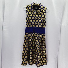 Vintage Marc Jacobs Women Size 6 Blue/ Gold Sleeveless Dress