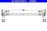 ATE 24.5228-0165.3 Bremsschlauch Passend FüR Fiat Ford