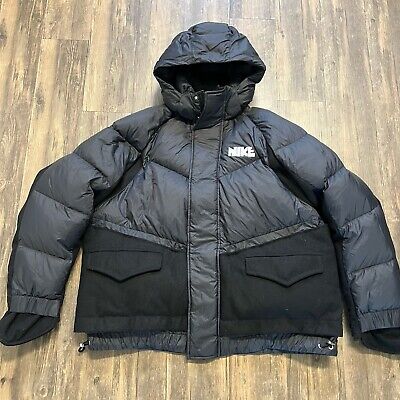 NIKE X SACAI NRG NikeLab Parka Jacket Black Men's Down NIKE X SACAI NRG NikeLab Parka Jacket Black Men's Down