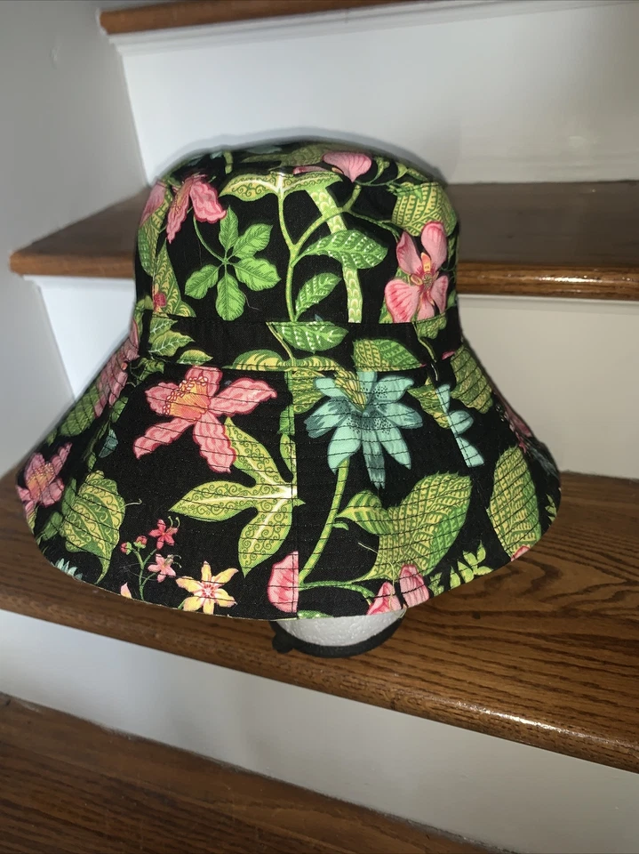 VERA BRADLEY Reversible Hibisco Hawaii Luau Lluvia Cubo Sombrero Sol Nuevo sin Etiquetas ❤️Bolsa de TB Foto 2 de 4
