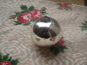 Détails Sur Boule De Noel Ancienne En Verre Diamètre Env 8cm Argenté