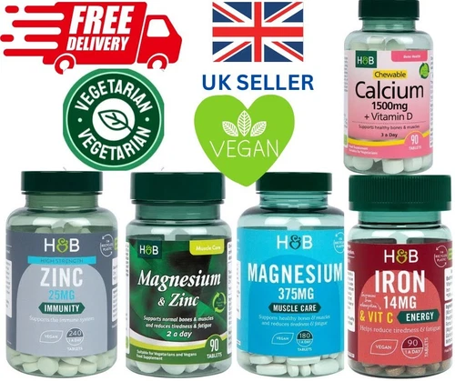 Holland & BarrettCalcium Magnesium Zinc + Iron & Vitamin C – Bone Immune Support - Picture 1 of 24