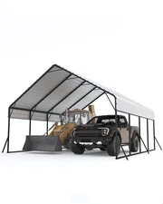 20'x20'x13' Metal Carport for 2 Cars Heavy Duty Steel Frame for All Weather 