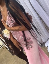 Prom Dress-Custom made pink fitted dress Xs (0-2)