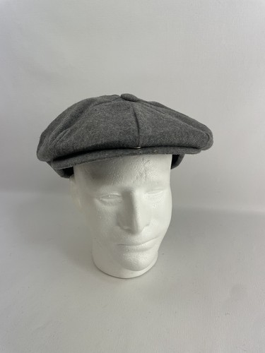 NOS Mens Charcoal Grey Tweed Hat Newsboy Gatsby Flat Baker Boy Large USA - Picture 3 of 7