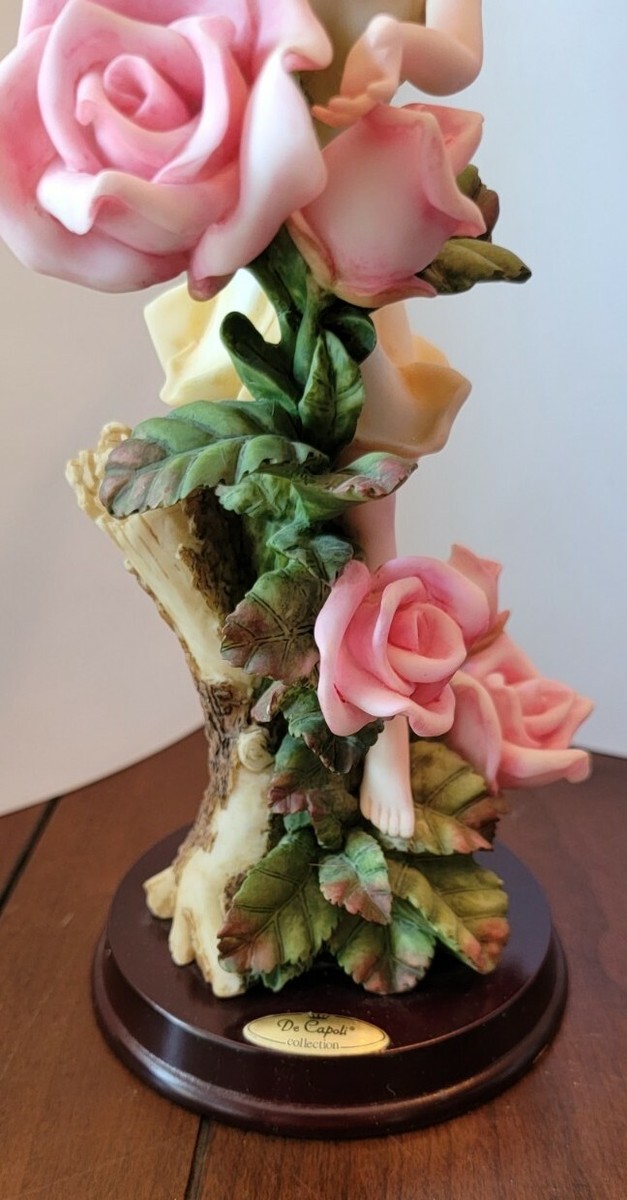 Di Capoli Collection Pink Roses Yellow Fairy On Base 12