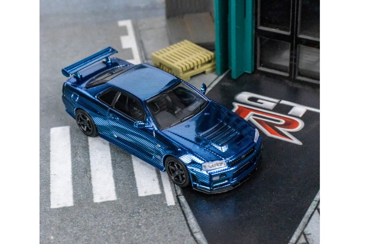 a*s様 イノモデル 1/64 日産 スカイライン GT-R R34 CLDC INNO64 x CLDC 1:64 Nissan GTR R34 (Chrome Blue Carbon Fiber