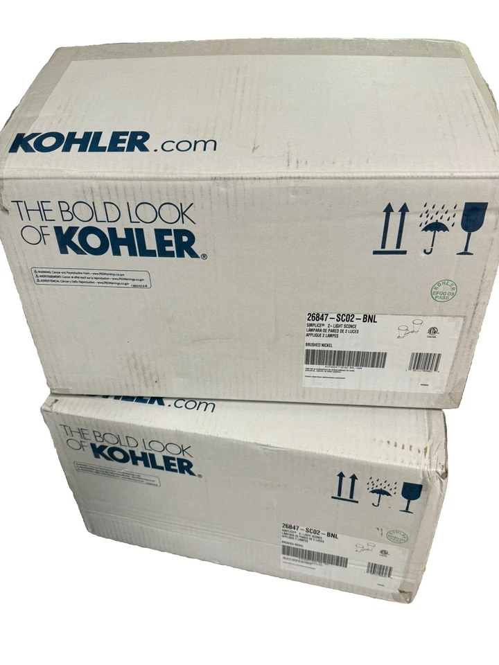 Kohler Lighting Simplice 2 luces 14" de ancho luz de tocador con pantallas de vidrio pintado Foto 4 de 4