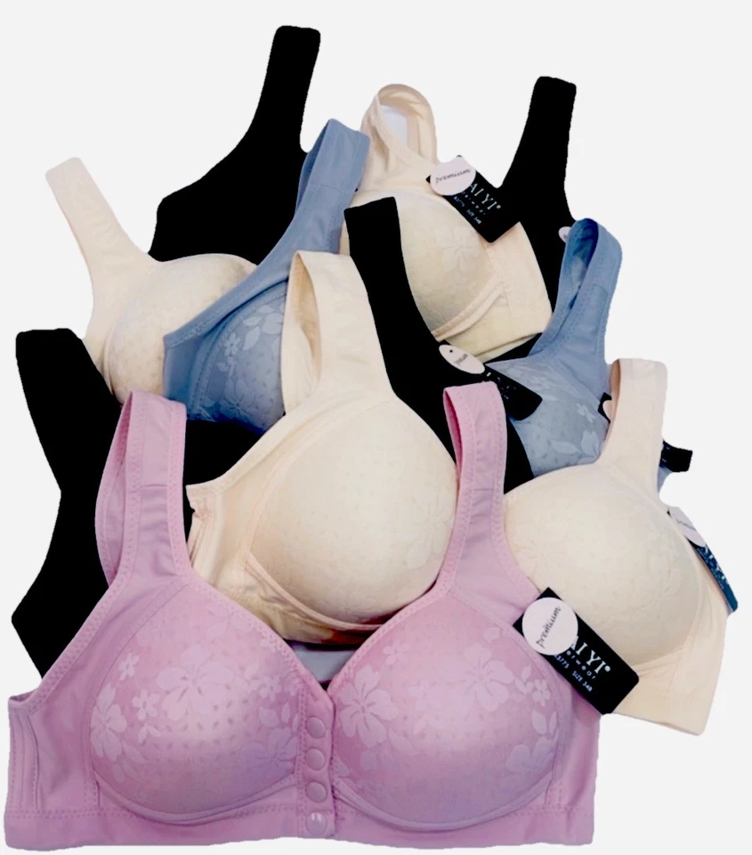6 Daisy Bras for Older Women Bra Comfortable Convenient Front Button Seniors 34B - Image 2 of 4