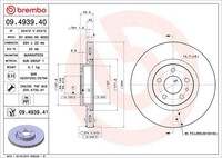 2X Brembo Bremsscheibe Prime 09.4939.40 FüR Fiat 500L 199LYC1B Natural Power 199