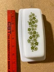 Vintage Pyrex Green Spring Blossom Crazy Daisy 7” Butter Dish & Lid USA READ