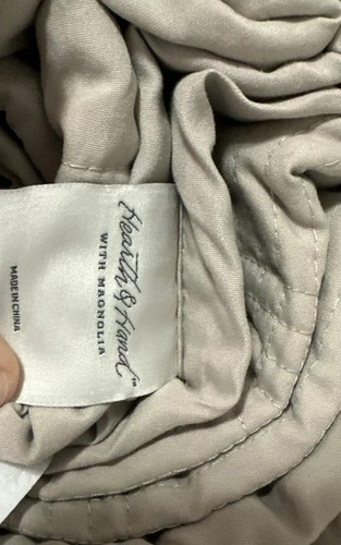 New King Grid Stitched Quilt Taupe/Green/Cream - Hearth & Hand with Magnolia - Picture 5 of 7