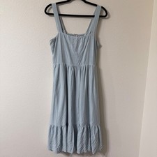 Lulus Midi Casual Sundress Adjustable Straps Smocked Back Cozy Western Flare Lrg