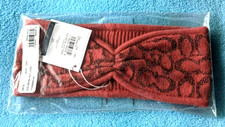 Coach Wool Blend Signature C Knit Watermelon Headband Metallic Winter NWT