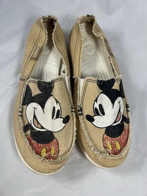 CROCS Disney Mickey Mouse Womens 7 Tan Comfort Flat Slip On  display picture 3