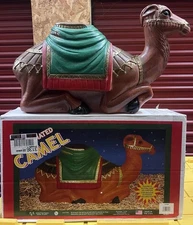 2003 VTG General Foam Plastics 28” CAMEL Blow Mold Christmas Nativity in Box 