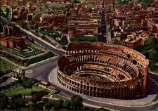 Colosseum Rome Lazio Italy Aerial view vintage postcard z776