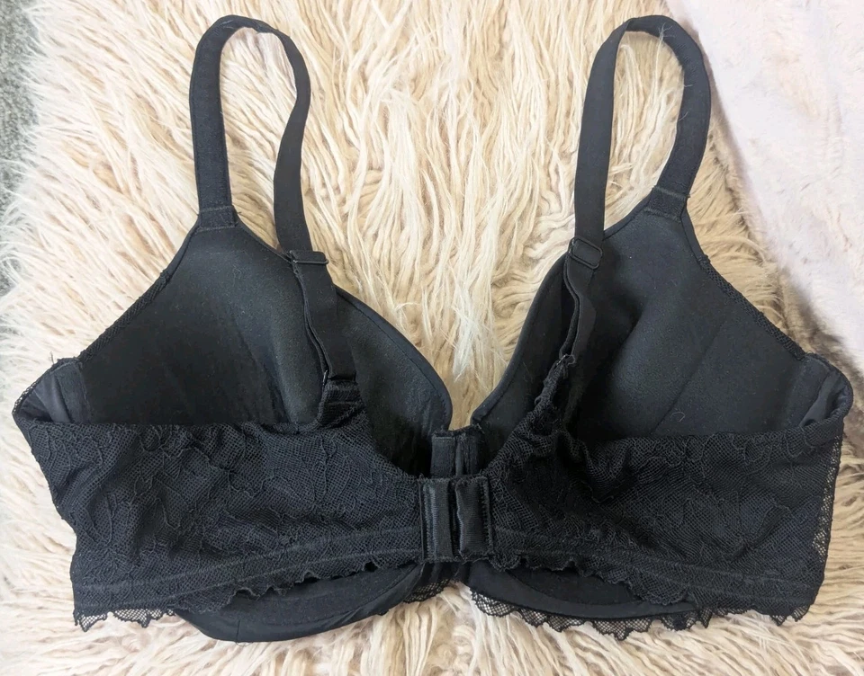 Sujetador Berlei Talla 18D Negro Encaje Bonito Con Aros Foto 3 de 4