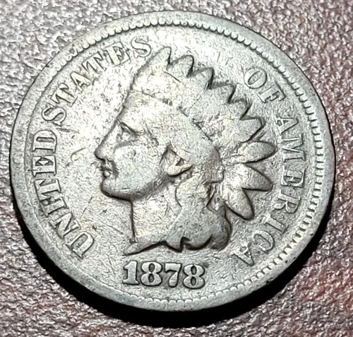 1878 Indian Head Cent GOOD Original Toning Full Rims Problem-Free Better Date