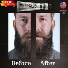 1 Tube Mustache Styling Wax Strong Hold Water Based Wax for Men Stache Beard Sid