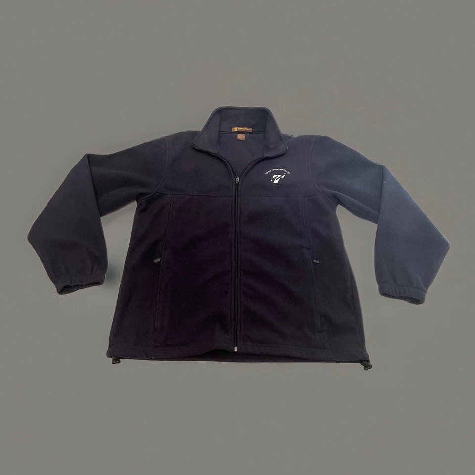 Chaqueta polar Toyota Tsusho cremallera completa MEDIANA por Harriton cintura ceñida azul oscuro Foto 3 de 4