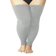 Women's Plus Size Leg Warmers Knit Over Knee High Footless Socks for Thick Th...