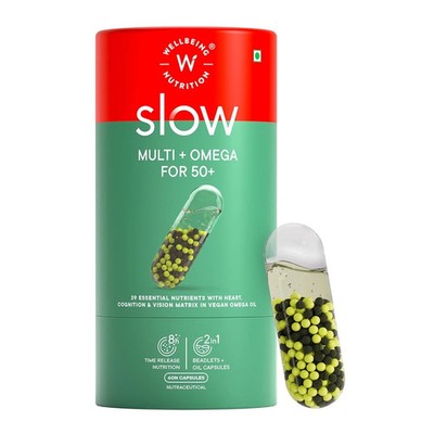 Wellbeing Nutrition Slow Multivitamin + Omega 3 - 60 pflanzliche Kapseln