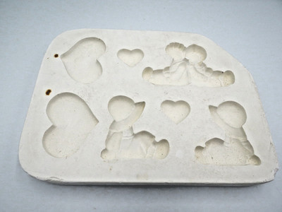 Clay Magic Vintage 1987 Hearts & Dolls Magnet Slip Mold J470