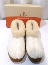 Acorn Cozy Bootie Cream Slippers Sheepskin Cloud Cushion Size 10 M