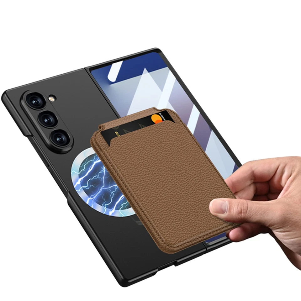 Funda segura para Samsung Galaxy Z Fold7 6 Mag con soporte billetera de cuero desmontable Foto 4 de 4